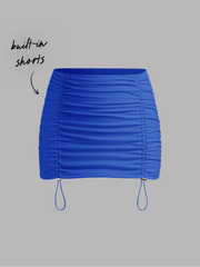 CIDERAIRY™ DRAWSTRING RUCHED SOLID SKORT