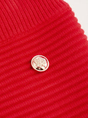 Knit Mid Rise Solid Button Raw Hem Mini Skirt