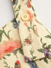 Updated Fabric Corduroy Square Neck Floral Pocket Romper Curve & Plus