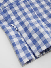 Woven V-neck Gingham Shirred Cami Top