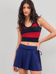Knit Scoop Neckline Striped Crop Tank Top