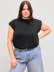 Jersey Round Neck Solid Bodysuit Curve & Plus