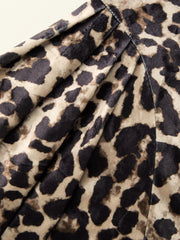 U-neckline Leopard Ruffle Mini Dress