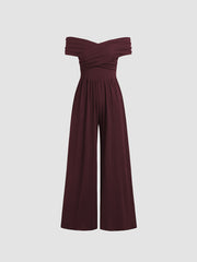 Off-shoulder Criss Cross Jumpsuit