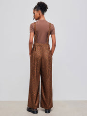 Square Neck Floral Pocket Wide Leg Jumpsuit