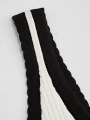 Knit U-neckline Contrasting Binding Bowknot Tank Top