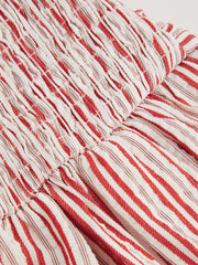 Strapless Striped Shirred Ruched Tube Mini Dress