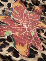 Boat Neck Leopard Floral Ruched Crop Tank Top Curve & Plus