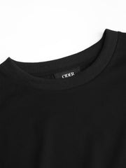 Cotton-blend Round Neckline Solid Sweatshirt Curve & Plus