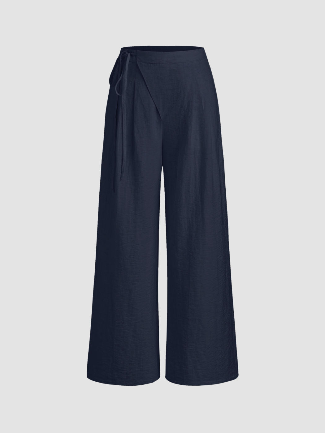 Crossover Waistband Linen Trouser