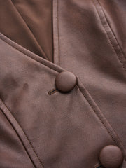 Faux Leather Jacket With Belt