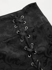 Mid Rise Aztec Lace Up Tie Side Mermaid Maxi Skirt