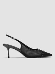 BUCKLE MESH SLINGBACK HEELS