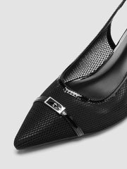 BUCKLE MESH SLINGBACK HEELS