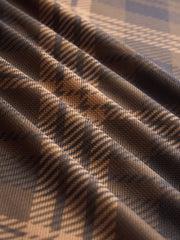 Mesh V-neck Checks Knotted Maxi Dress
