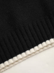Round Neckline Contrasting Binding Knitted Top
