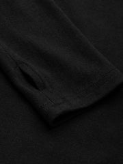 Thermal Cotton-blend Round Neckline Solid Long Sleeve Tee