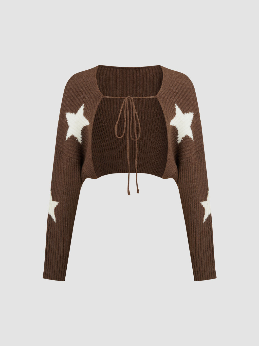 Tie Front Star Pattern Shrug