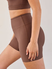 High Rise Solid Active Legging Shorts