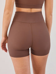 High Rise Solid Active Legging Shorts