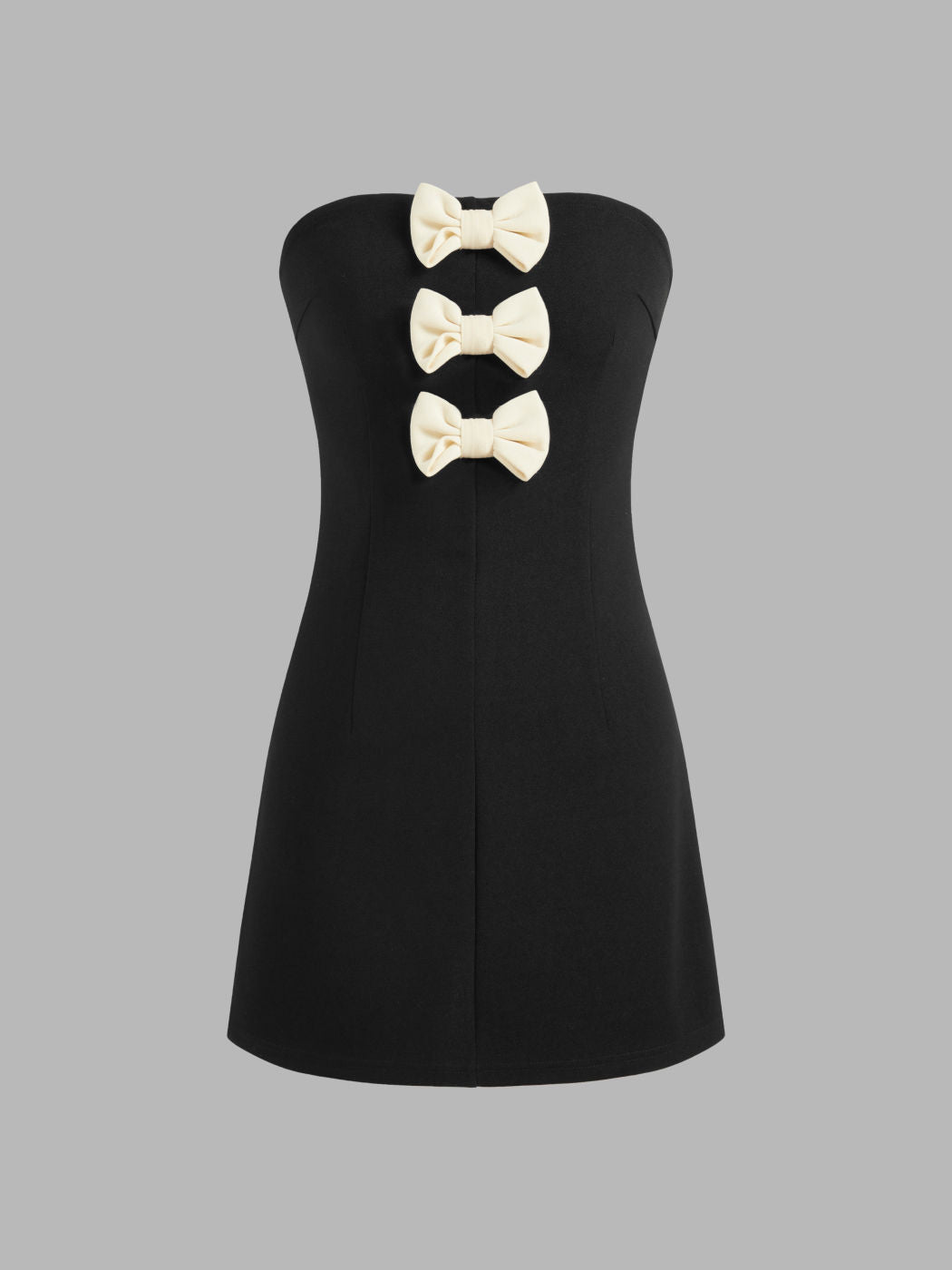 Tube Bowknot Zipper Mini Dress