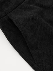 Corduroy Scoop Neckline Solid Button Pocket Jumpsuit