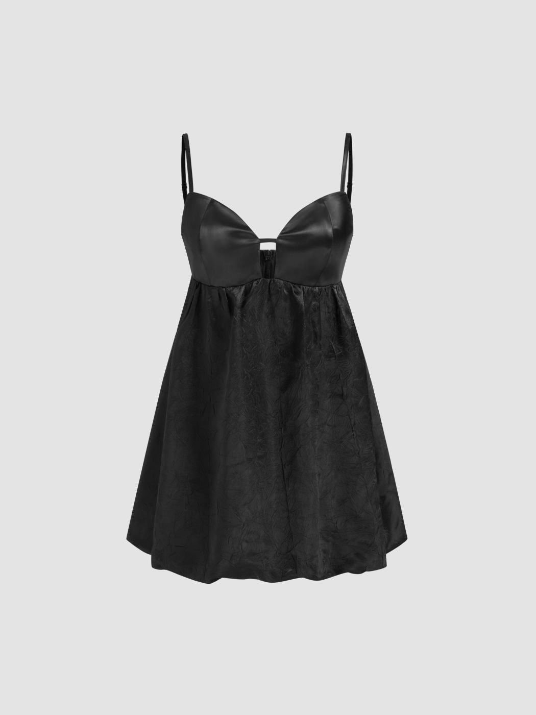 Satin Sweetheart Texture Cut Out Backless Mini Dress