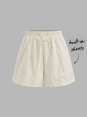 Mid Rise Ruched Drawstring Pocket Shorts