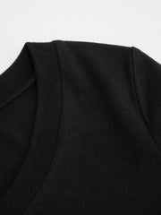 Thermal Cotton-blend V-neck Solid Ruched Long Sleeve Tee & Thermal Cotton-blend Square Neck Solid Thumb Hole Long Sleeve Tee