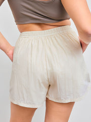 Mid Rise Ruched Drawstring Pocket Shorts Curve & Plus
