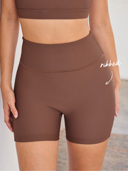 High Rise Solid Active Legging Shorts