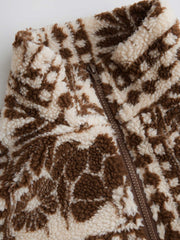 Printed Fleece Zip Front Jacket