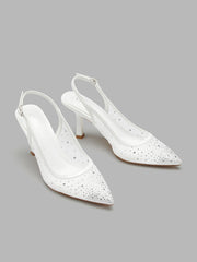 RHINESTONE MESH SLINGBACK HEELS