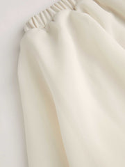 Mid Rise Solid Ruffle Asymmetrical Hem Maxi Skirt