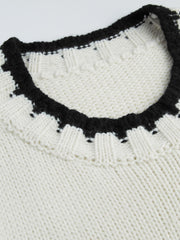 Knit Round Neckline Contrasting Binding Tank Top