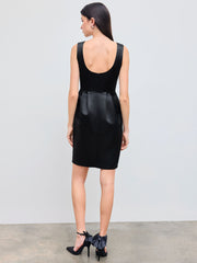 U-neckline Solid Bowknot Mini Cami Dress