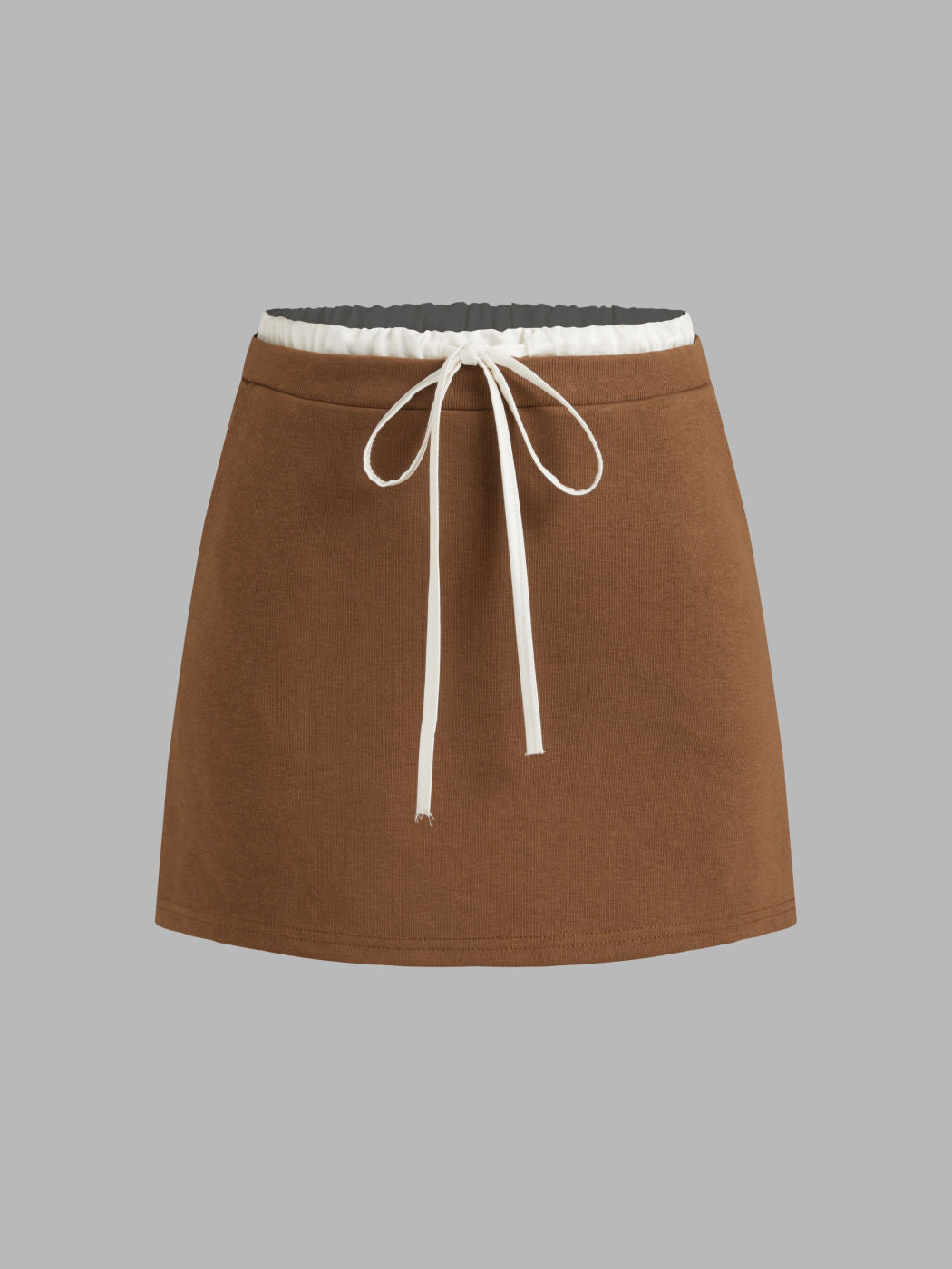Terry High Rise Knotted Mini Skirt
