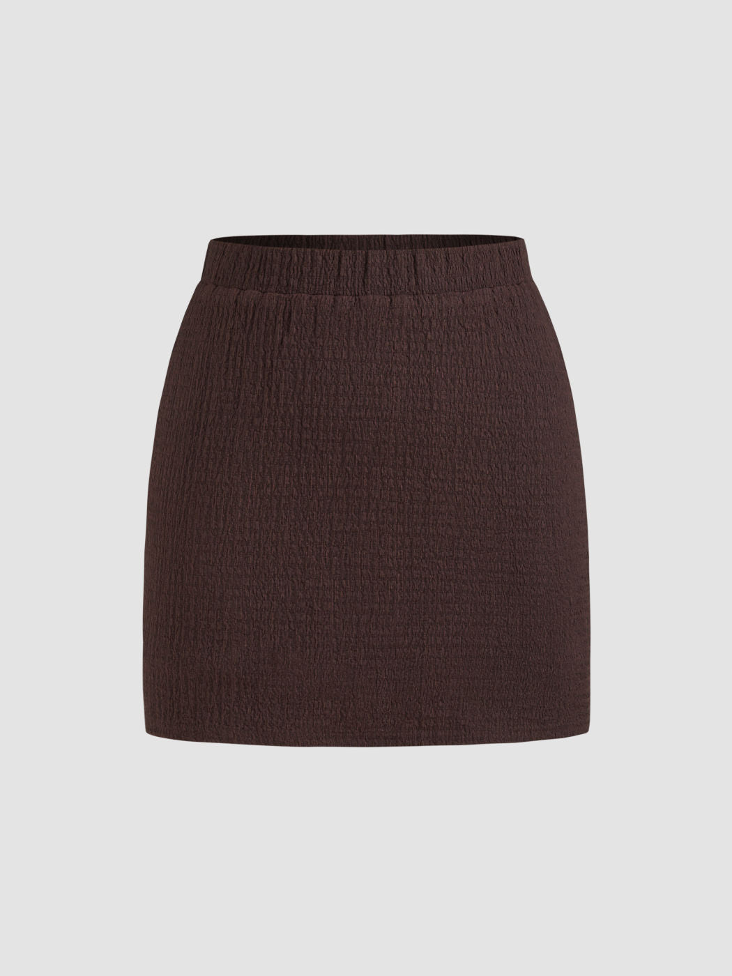 Mid Rise Elastic Waist Mini Skirt