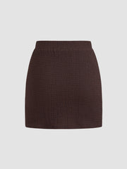 Mid Rise Elastic Waist Mini Skirt