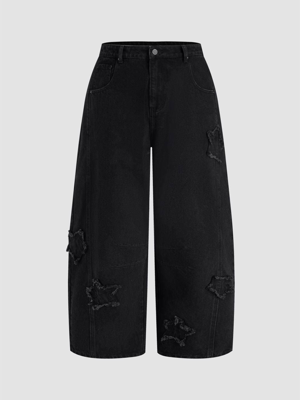 Denim Mid Rise Star Barrel-leg Jeans Curve & Plus