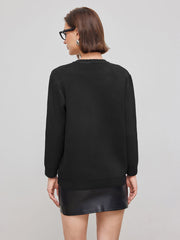 Knit Faux Leather Pocket Oversized Cardigan
