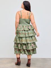 Floral Embroidery Tiered Maxi Dress Curve & Plus