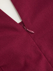 Linen-blend Square Neck Knotted Wrap Mini Dress