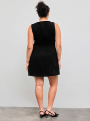 Round Neckline Rhinestone Bowknot Mini Dress Curve & Plus