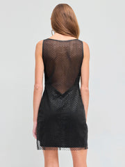 Mesh V-neck Sequin Corset Mini Dress
