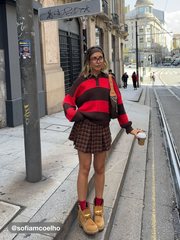 Knit Polo Striped Long Sleeve Top