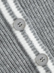 Knit Sailor Collar Solid Button Cardigan Curve & Plus