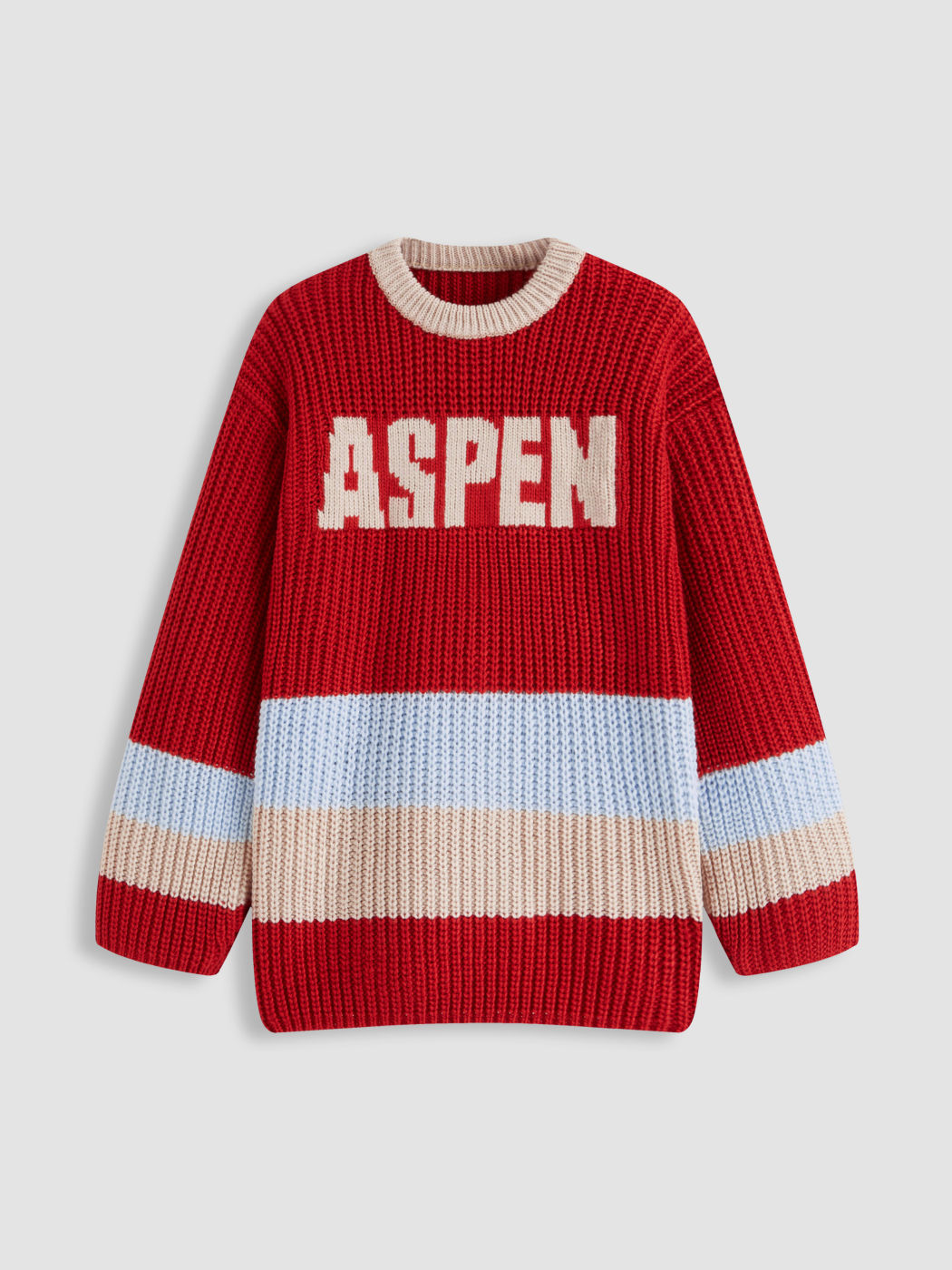 Aspen Knit Striped Colorblock Oversized Sweater