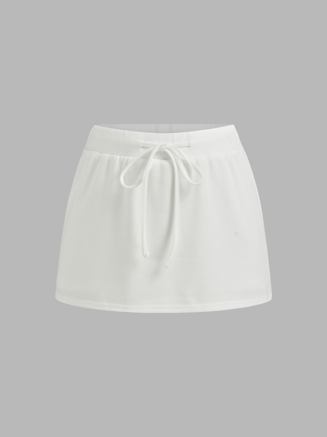 Cotton-blend Low Rise Knotted Mini Skort