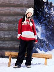 Aspen Knit Striped Colorblock Oversized Sweater